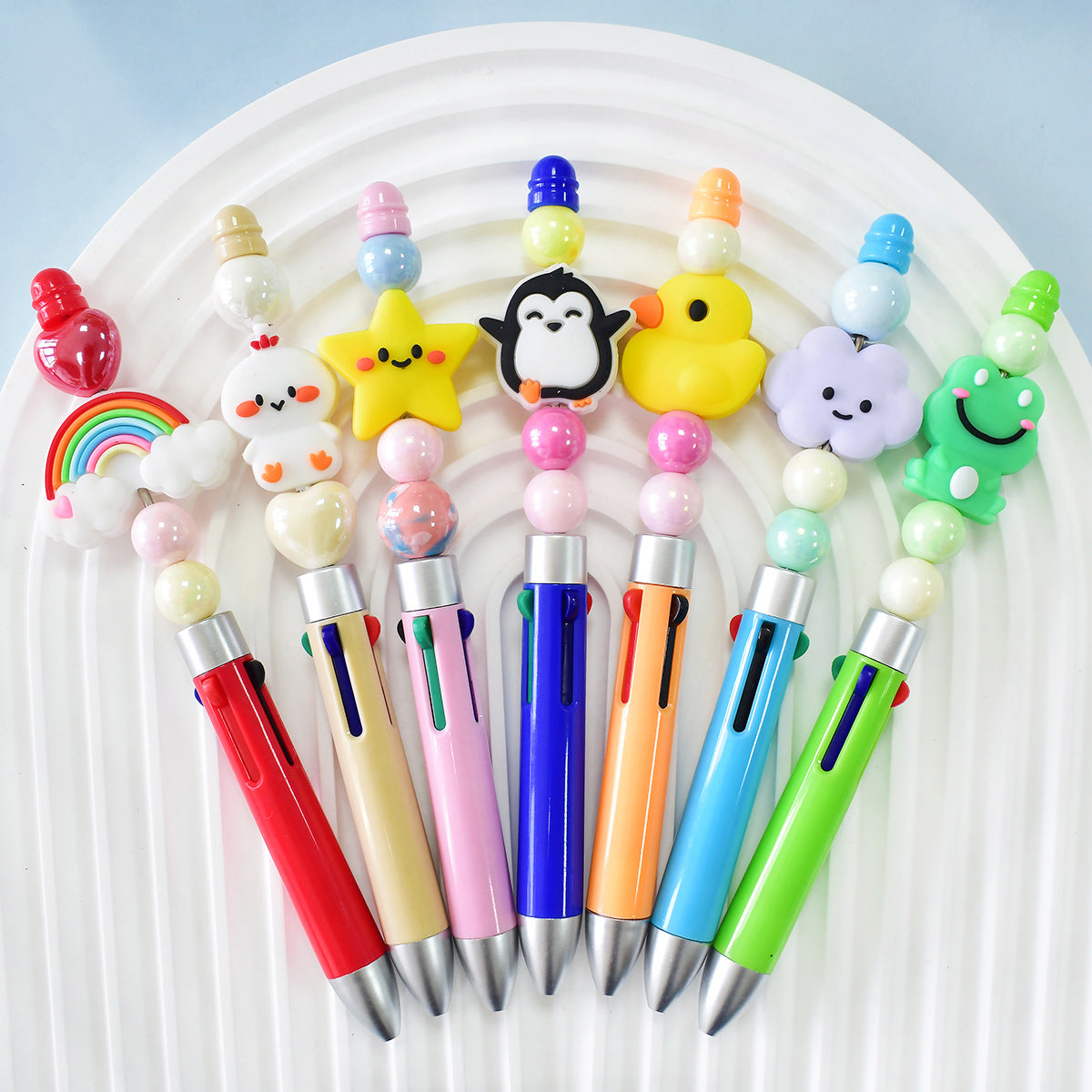 Wholesale  Random 100pcs/pack Cute Cartoon Animal Series Ballpoint Pen Beads